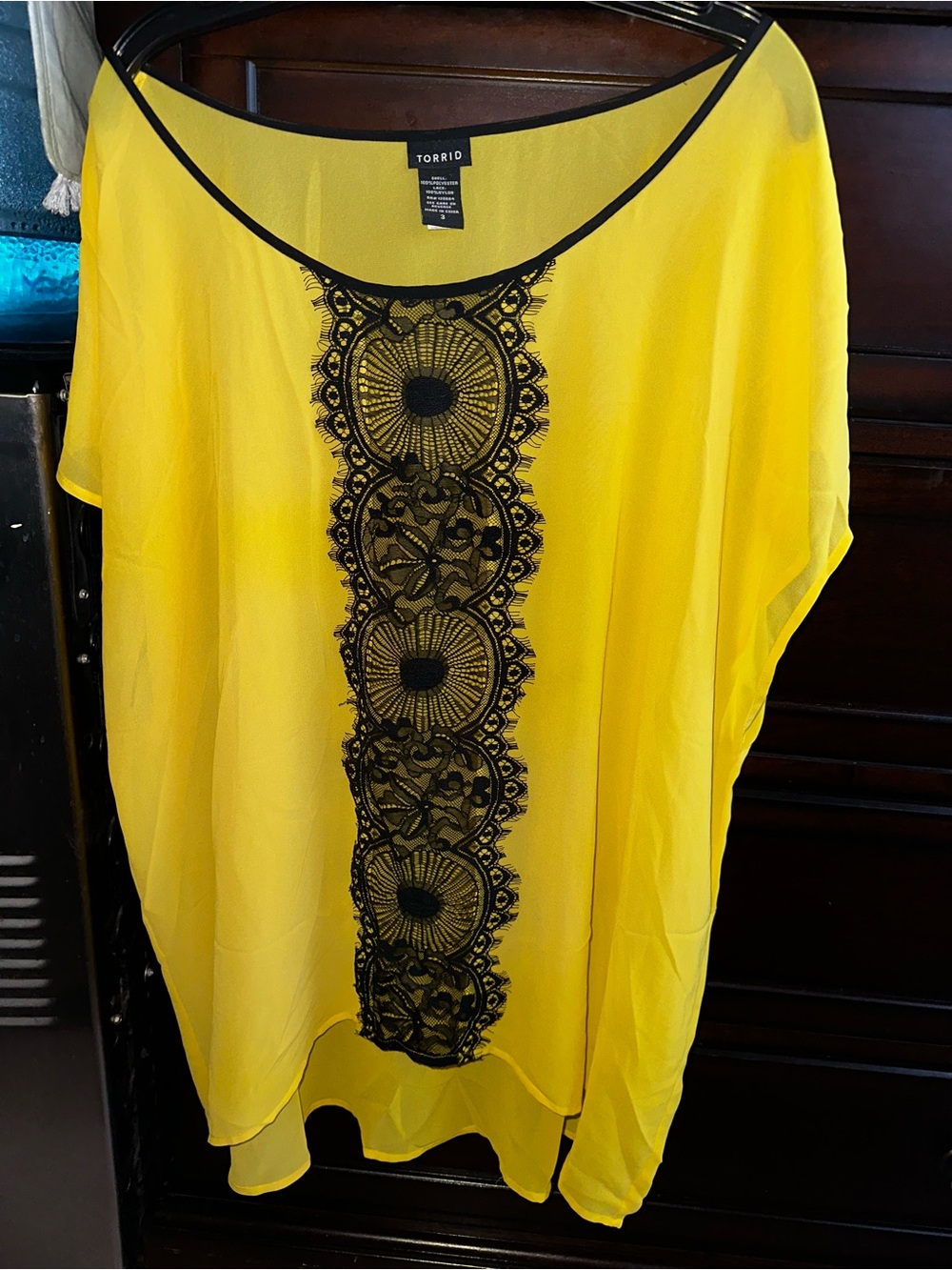 Torrid yellow black sheer blouse plus size 3X